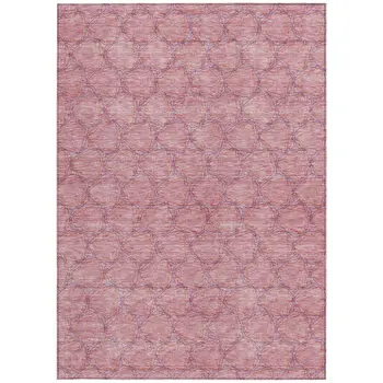 10' X 14' Pink And Purple Geometric Washable Indoor Outdoor Area Rug