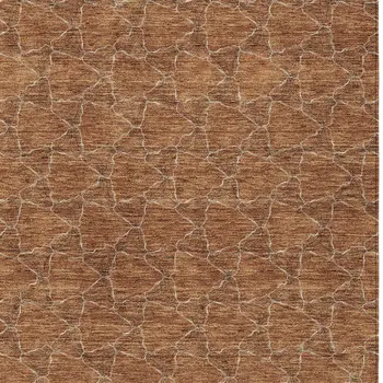 8' X 10' Orange And Ivory Geometric Washable Indoor Outdoor Area Rug