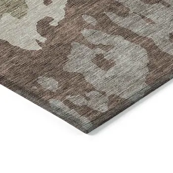 10' X 14' Beige And Taupe Abstract Washable Indoor Outdoor Area Rug