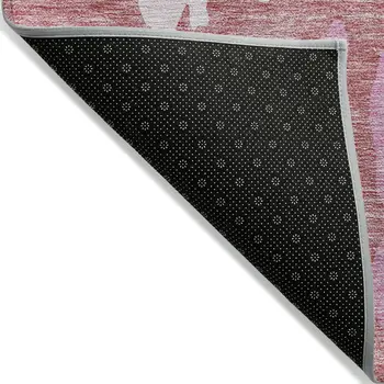 8' X 10' Blush And Pink Abstract Washable Indoor Outdoor Area Rug