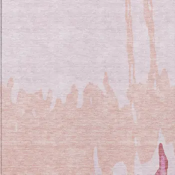 10' X 14' Blush And Pink Abstract Washable Indoor Outdoor Area Rug