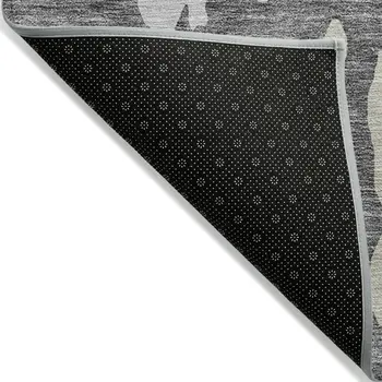 8' X 10' Gray And Silver Abstract Washable Indoor Outdoor Area Rug