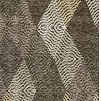 8' X 10' Brown Beige And Gold Argyle Washable Indoor Outdoor Area Rug