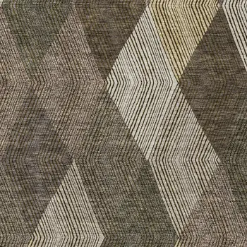 9' X 12' Brown Beige And Gold Argyle Washable Indoor Outdoor Area Rug