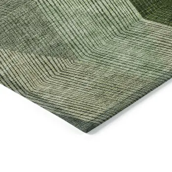 9' X 12' Green Mint Green And Sage Argyle Washable Indoor Outdoor Area Rug