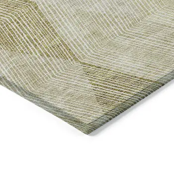 3' X 5' Ivory Wheat And Beige Argyle Washable Indoor Outdoor Area Rug