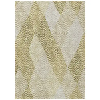 9' X 12' Ivory Wheat And Beige Argyle Washable Indoor Outdoor Area Rug