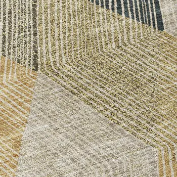8' Brown Gold And Taupe Round Argyle Washable Indoor Outdoor Area Rug