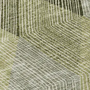 8' Olive Green Gray And Ivory Round Argyle Washable Indoor Outdoor Area Rug