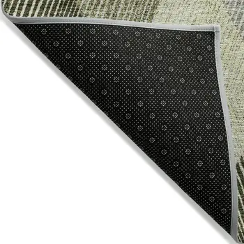 10' X 14' Olive Green Gray And Ivory Argyle Washable Indoor Outdoor Area Rug