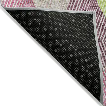 10' X 14' Pink Blue And Mint Green Argyle Washable Indoor Outdoor Area Rug