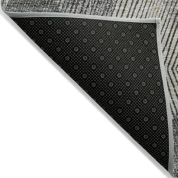 8' X 10' Pewter Gray And Gold Argyle Washable Indoor Outdoor Area Rug