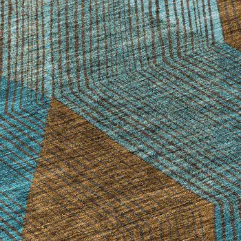 8' Teal Blue Aqua And Brown Round Argyle Washable Indoor Outdoor Area Rug