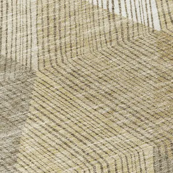 8' Wheat Taupe And Ivory Round Argyle Washable Indoor Outdoor Area Rug
