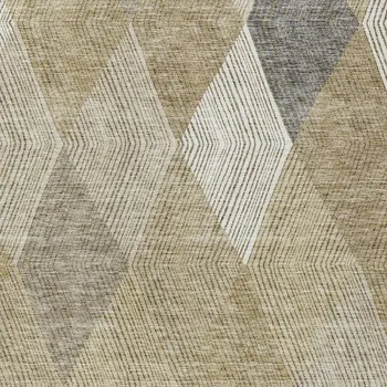 10' X 14' Wheat Taupe And Ivory Argyle Washable Indoor Outdoor Area Rug