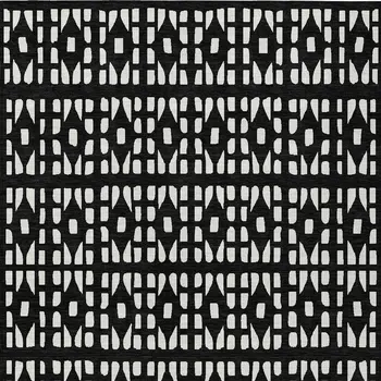 10' X 14' Black And Ivory Geometric Washable Indoor Outdoor Area Rug