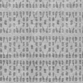 9' X 12' Gray And Ivory Geometric Washable Indoor Outdoor Area Rug