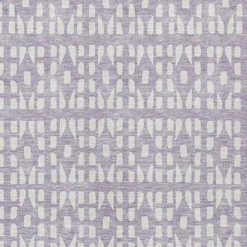 10' X 14' Lavender And Ivory Geometric Washable Indoor Outdoor Area Rug