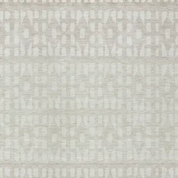 10' X 14' Ivory Beige And Tan Geometric Washable Indoor Outdoor Area Rug