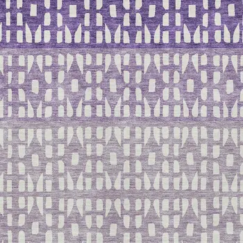 3' X 5' Purple Lavender And Ivory Geometric Washable Indoor Outdoor Area Rug