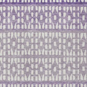 5' X 8' Purple Lavender And Ivory Geometric Washable Indoor Outdoor Area Rug