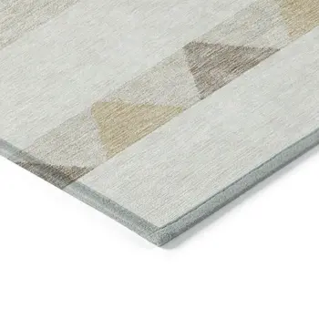 5' X 8' Ivory Beige And Taupe Southwestern Washable Indoor Outdoor Area Rug