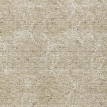 5' X 8' Beige And Ivory Geometric Washable Indoor Outdoor Area Rug