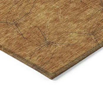 10' X 14' Copper And Ivory Geometric Washable Indoor Outdoor Area Rug