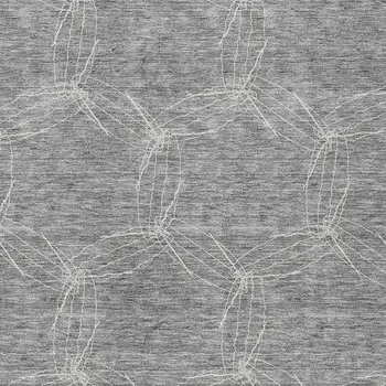 3' X 5' Gray And Ivory Geometric Washable Indoor Outdoor Area Rug
