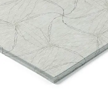 10' X 14' Ivory And Taupe Geometric Washable Indoor Outdoor Area Rug