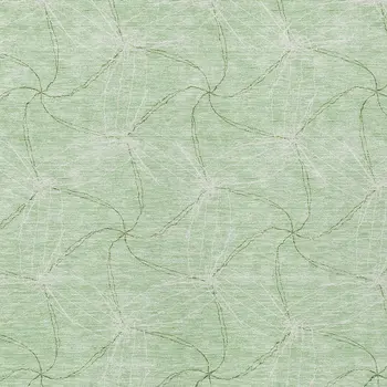 3' X 5' Mint Green And Ivory Geometric Washable Indoor Outdoor Area Rug