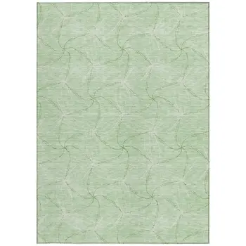 5' X 8' Mint Green And Ivory Geometric Washable Indoor Outdoor Area Rug