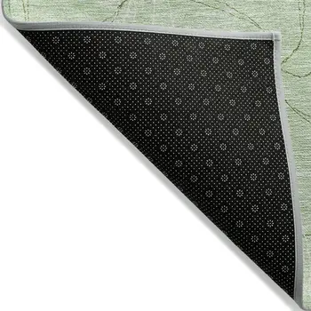 5' X 8' Mint Green And Ivory Geometric Washable Indoor Outdoor Area Rug