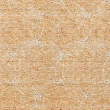 9' X 12' Peach And Ivory Geometric Washable Indoor Outdoor Area Rug