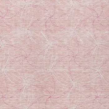 3' X 5' Pink And Ivory Geometric Washable Indoor Outdoor Area Rug