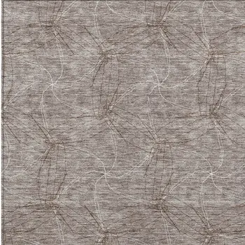 3' X 5' Taupe And Ivory Geometric Washable Indoor Outdoor Area Rug