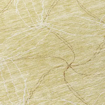 8' Wheat And Ivory Round Geometric Washable Indoor Outdoor Area Rug