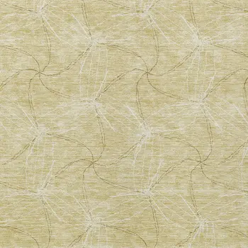 10' X 14' Wheat And Ivory Geometric Washable Indoor Outdoor Area Rug