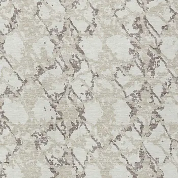 10' X 14' Ivory And Taupe Abstract Washable Indoor Outdoor Area Rug