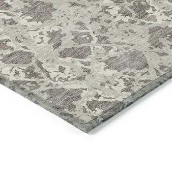 3' X 5' Taupe And Ivory Abstract Washable Indoor Outdoor Area Rug