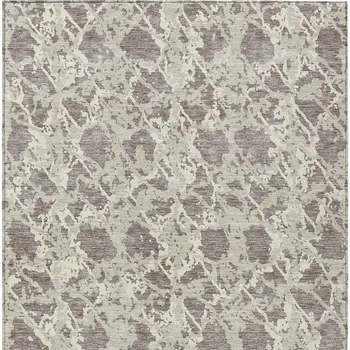 8' X 10' Taupe And Ivory Abstract Washable Indoor Outdoor Area Rug