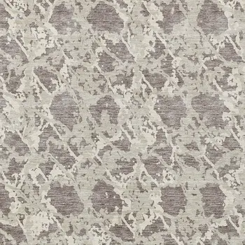 9' X 12' Taupe And Ivory Abstract Washable Indoor Outdoor Area Rug