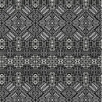 5' X 8' Black And Ivory Tribal Washable Indoor Outdoor Area Rug