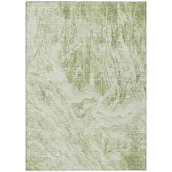 5' X 8' Sage And Ivory Abstract Washable Indoor Outdoor Area Rug
