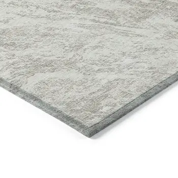5' X 8' Beige And Ivory Abstract Washable Indoor Outdoor Area Rug