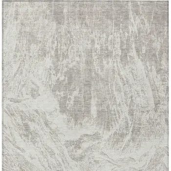 10' X 14' Beige And Ivory Abstract Washable Indoor Outdoor Area Rug