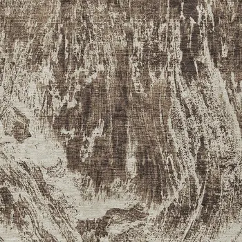 8' X 10' Brown And Ivory Abstract Washable Indoor Outdoor Area Rug