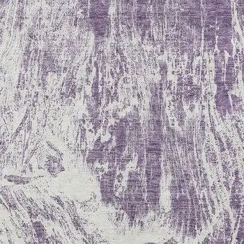 9' X 12' Purple And Ivory Abstract Washable Indoor Outdoor Area Rug