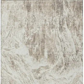 8' X 10' Taupe And Ivory Abstract Washable Indoor Outdoor Area Rug
