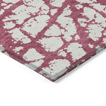 5' X 8' Blush And Ivory Abstract Washable Indoor Outdoor Area Rug